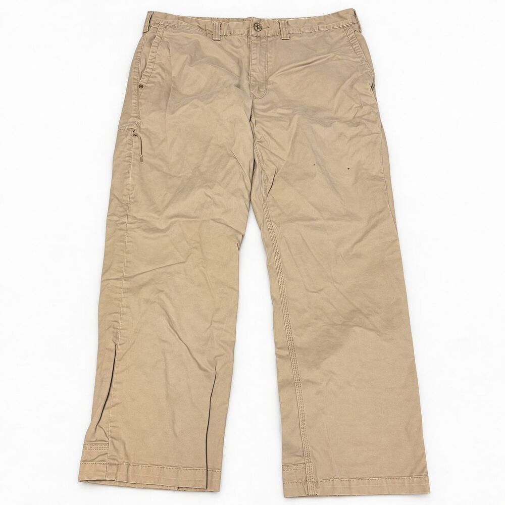 Duluth Trading Co Flex Ballroom Khakis Pants 38x30 Tan Stretch Cotton
